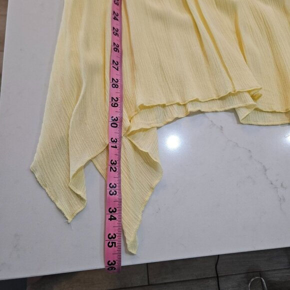 Spense Sleeveless Butter Yellow Tunic Top Medium High Low Hem Boho - Picture 7 of 8